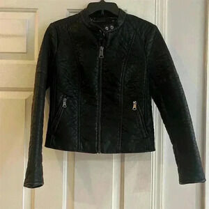 Marc New York Women's Black Motorcycle Jacket Size S Quilted Design
